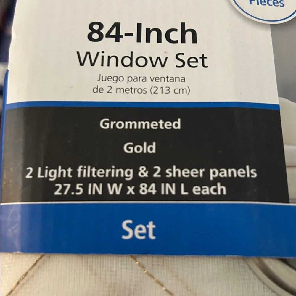 50%offw❤️ Mainstays 4-Piece 84-Inch Grommeted Window Set HG100